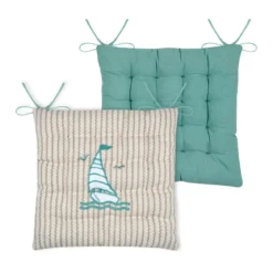 Cuscino per sedia quadrato in cotone (38 x 38 cm) Barbados Ecru