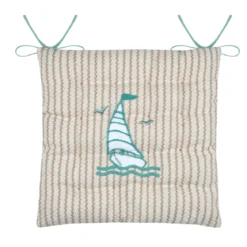Cuscino per sedia quadrato in cotone (38 x 38 cm) Barbados Ecru