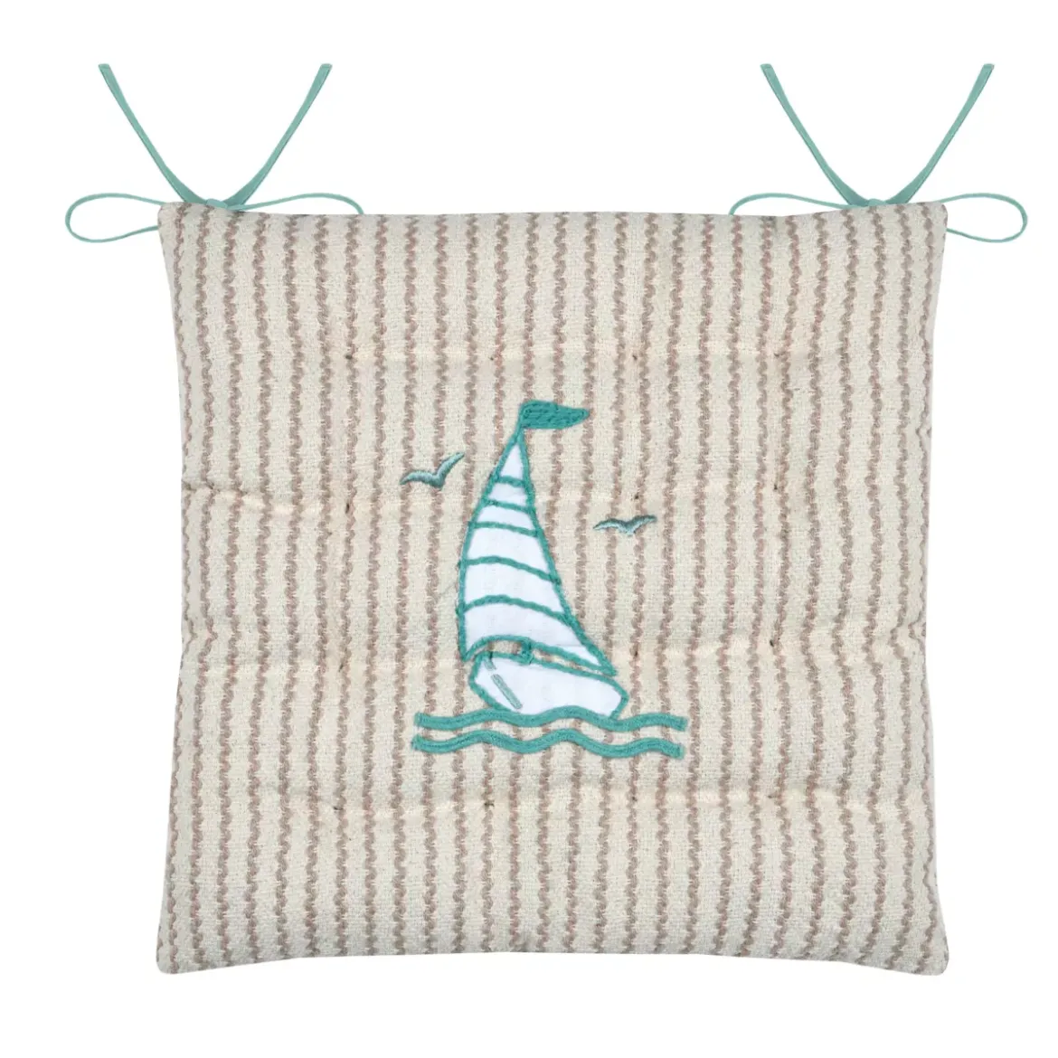Cuscino per sedia quadrato in cotone (38 x 38 cm) Barbados Ecru