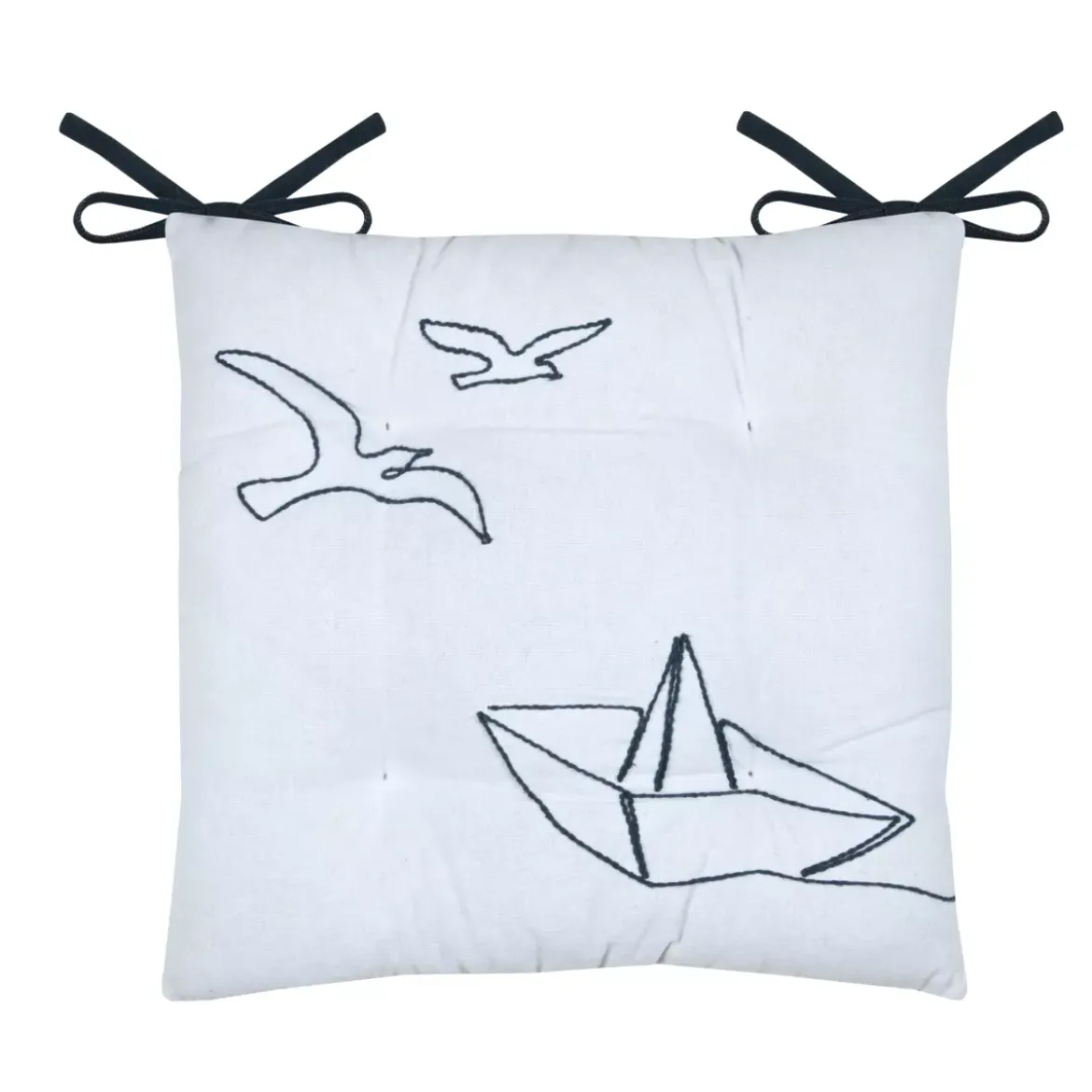 Cuscino per sedia quadrato in cotone (38 x 38 cm) Bordemer Bianco