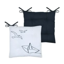 Cuscino per sedia quadrato in cotone (38 x 38 cm) Bordemer Bianco