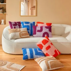 Cuscino quadrato cotone (50 x 50 cm) Poppy Viola
