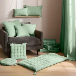 Cuscino quadrato in cotone (40 x 40 cm) Pixel Verde menta