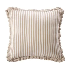 Cuscino quadrato in doppia garza di cotone (45 x 45 cm) Gaïa a righe Corda