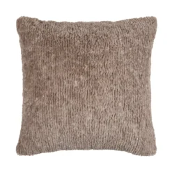 Cuscino quadrato in finta pelliccia (45 x 45 cm) Timmy Tortora