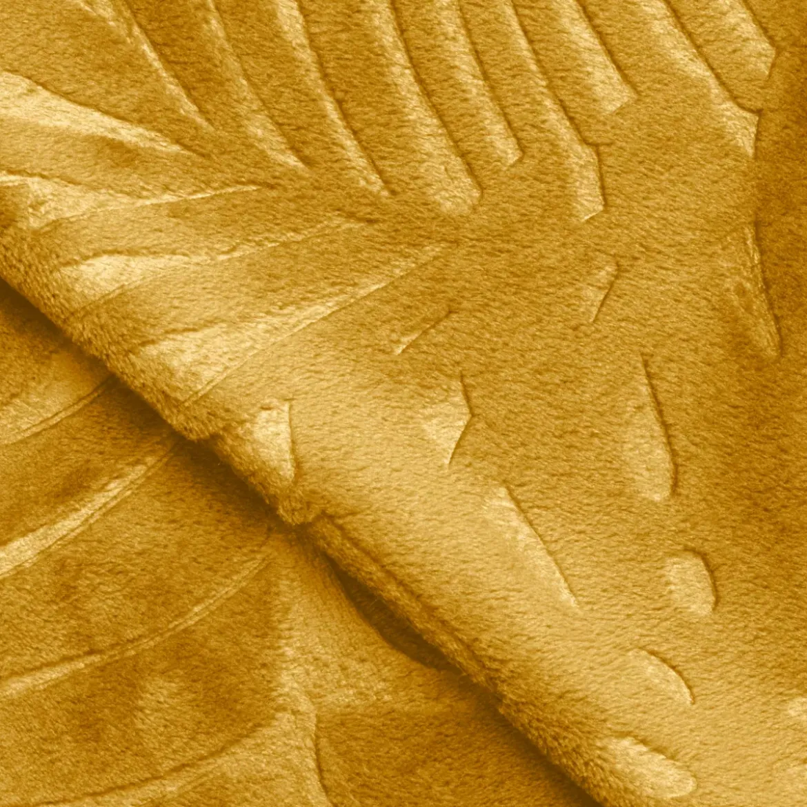 Cuscino quadrato in flanella (45 x 45 cm) Flore Giallo senape