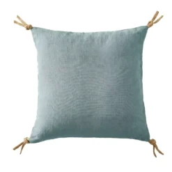 Cuscino quadrato in Lino Lavato (45 x 45 cm) Louise Blu Azzurro