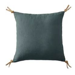 Cuscino quadrato lino lavato (45 cm) Louise Grigio ardesia