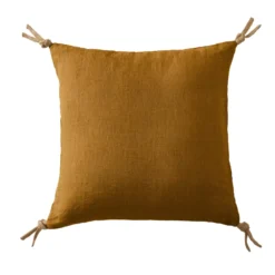 Cuscino quadrato lino lavato (45 cm) Louise Caramello