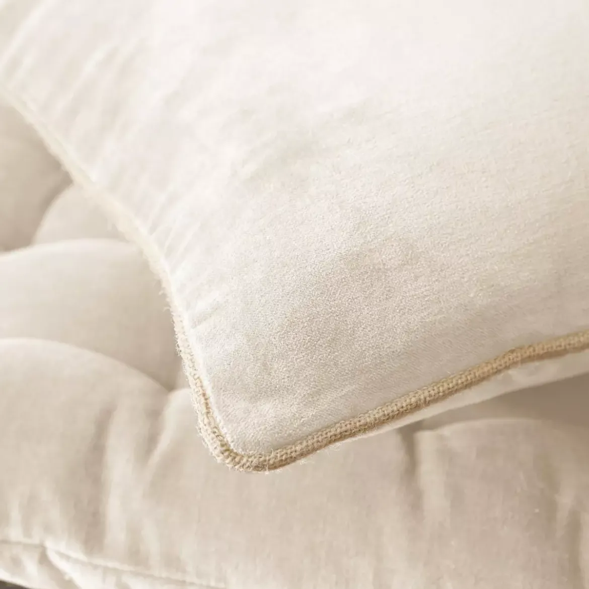 Cuscino quadrato velluto di cotone (45 x 45 cm) Victor Beige pampa