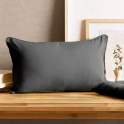 Cuscino rettangolare in cotone (30 x 50 cm) Pixel Grigio antracite