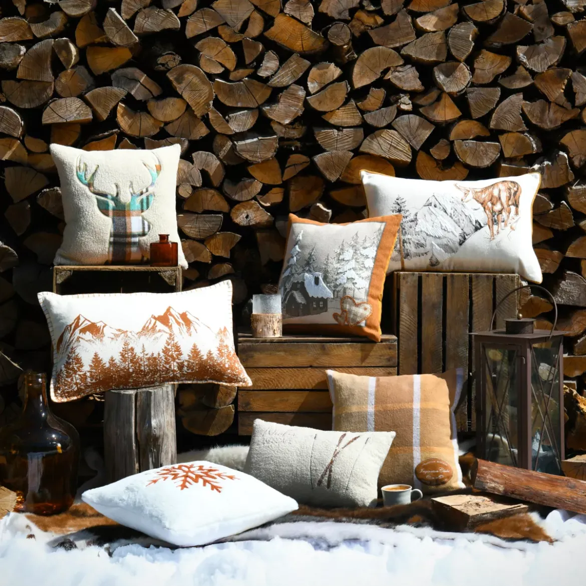 Cuscino rettangolare in finta pelliccia (30 x 50 cm) Wildforest Ecru