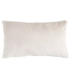 Cuscino rettangolare in flanella (40 x 60 cm) Zag Ecru