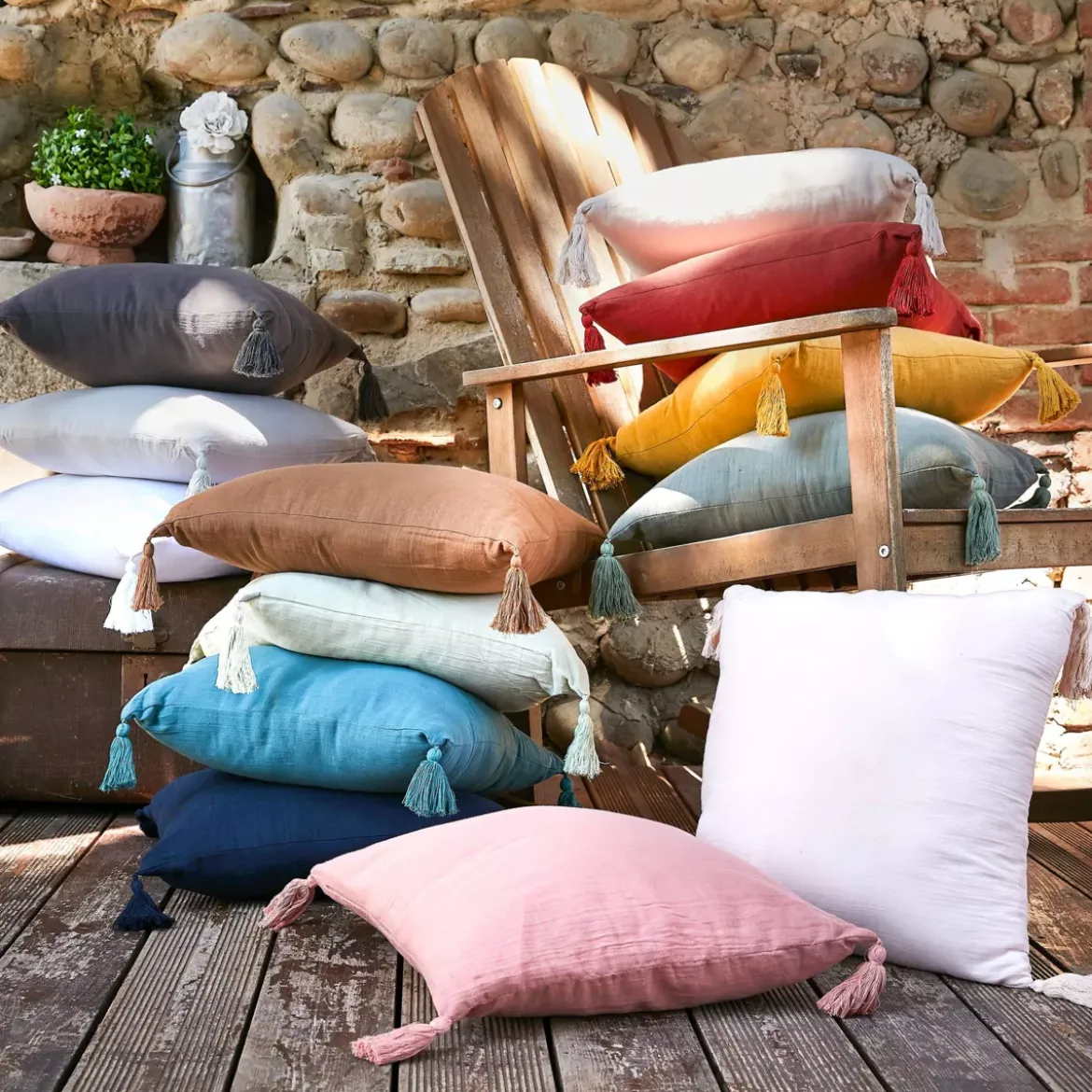 Cuscino rettangolare in garza di cotone (40 x 60 cm) Gaïa Camel
