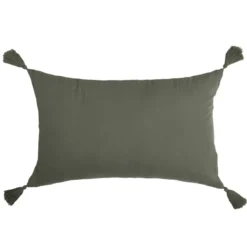 Cuscino rettangolare in garza di cotone (40 x 60 cm) Gaia Verde rosmarino