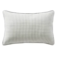 Cuscino rettangolare in garza di cotone (40 x 60 cm) Gaïa vichy Verde eucalipto