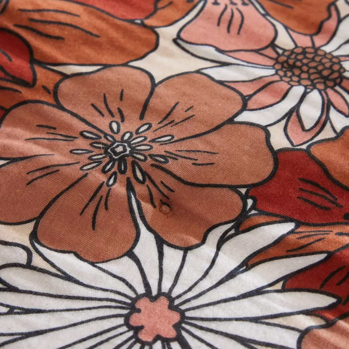 Cuscino rettangolare in garza di cotone (40 x 60 cm) Gaïa azalea Terracotta