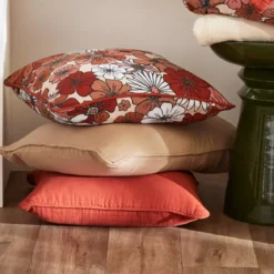 Cuscino rettangolare in garza di cotone (40 x 60 cm) Gaïa azalea Terracotta