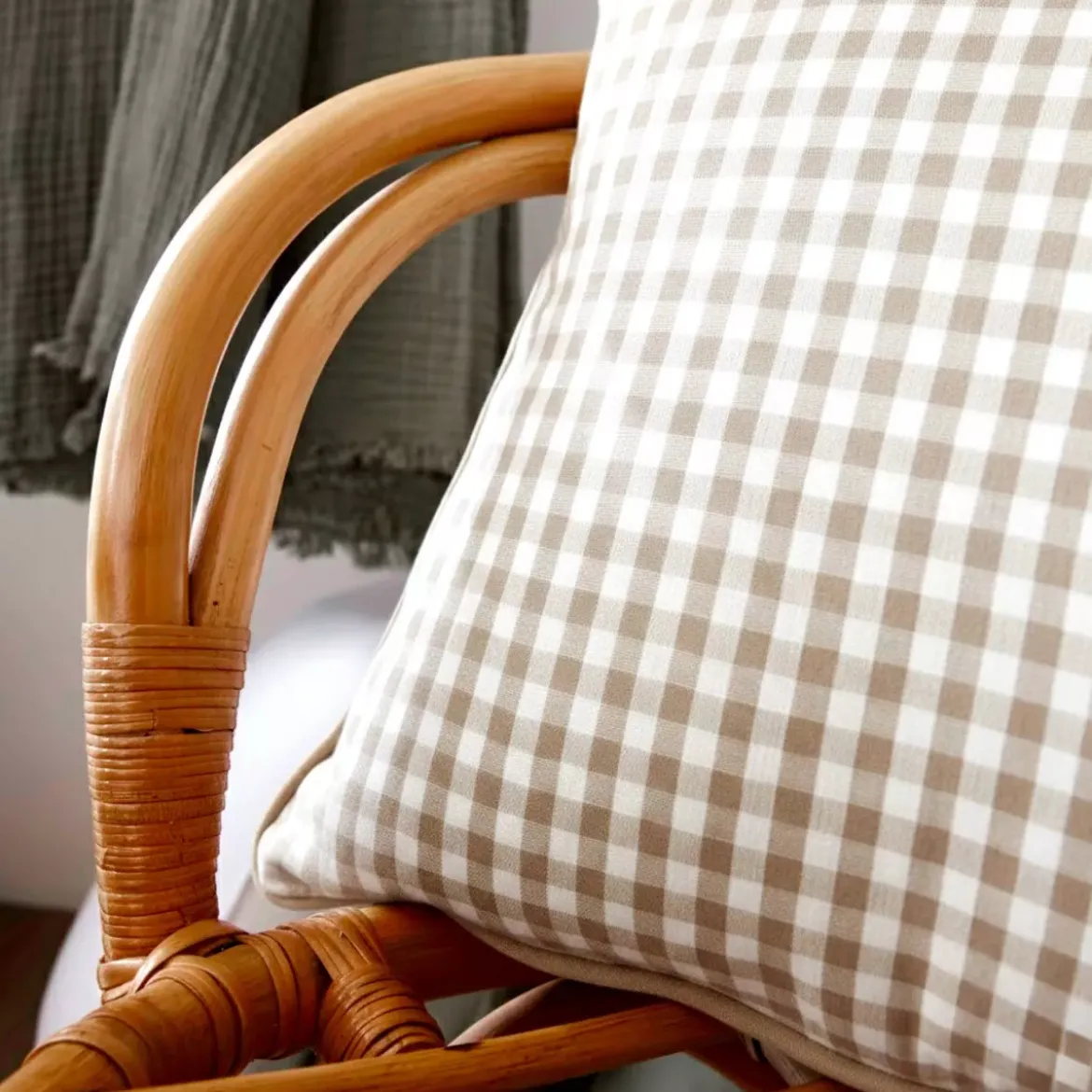 Cuscino rettangolare in garza di cotone (40 x 60 cm) Gaïa vichy Corda