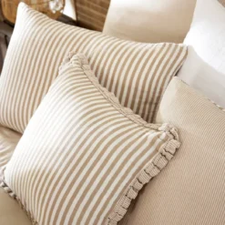 Cuscino rettangolare in garza di cotone (40 x 60 cm) Gaïa a righe Corda