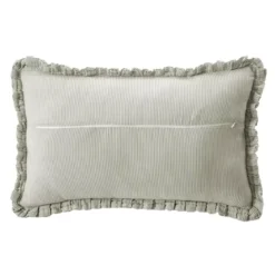 Cuscino rettangolare in garza di cotone (40 x 60 cm) Gaïa a righe Verde eucalipto