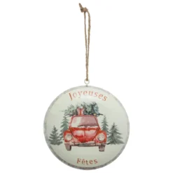 Decorazione da appendere di Natale in metallo (D10 cm) Buone Feste