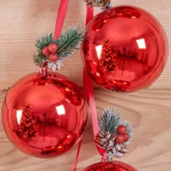 Decorazione da appendere di Natale decorazione (H22 cm) Sfere Lusso Rosso