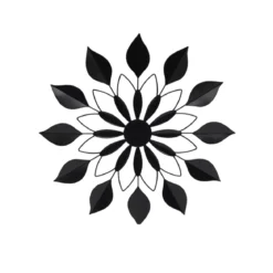 Decorazione murale in metallo (D71 cm) Fiore Nero