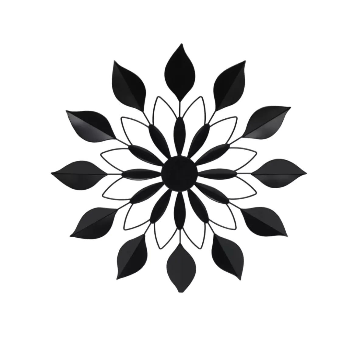 Decorazione murale in metallo (D71 cm) Fiore Nero