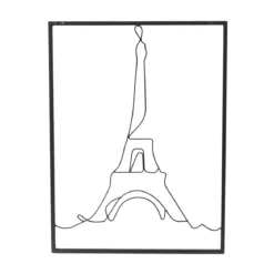 Decorazione murale in metallo (Alt 45 cm) Torre Eiffel Nero