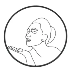Decorazione murale rotonda in metallo (D60 cm) Woman Nero