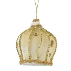 Decorazione natalizia da appendere in velluto (H10 cm) Corona Velluto Oro