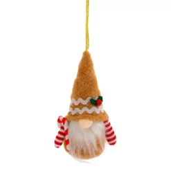 Decorazione natalizia da appendere (H14 cm) Folletto goloso Marrone chiaro