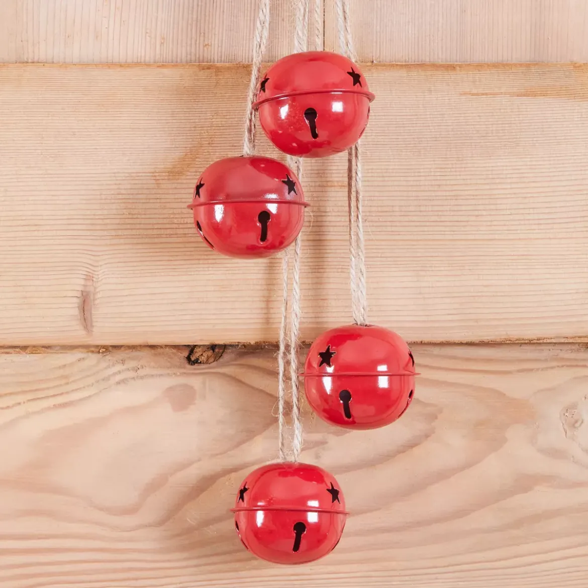 Decorazione natalizia da appendere (H55 cm) Campanelli in metallo Rosso