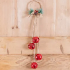 Decorazione natalizia da appendere (H55 cm) Campanelli in metallo Rosso