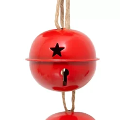 Decorazione natalizia da appendere (H55 cm) Campanelli in metallo Rosso