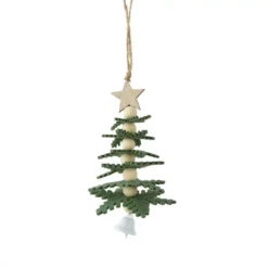Decorazione natalizia sospesa in feltro (H17 cm) Albero incantato Verde abete