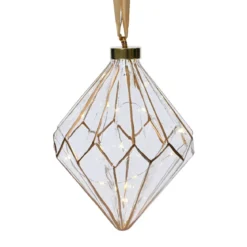Diamante luminoso a pile 15 LED (H20 cm) Vintage Oro/bianco caldo
