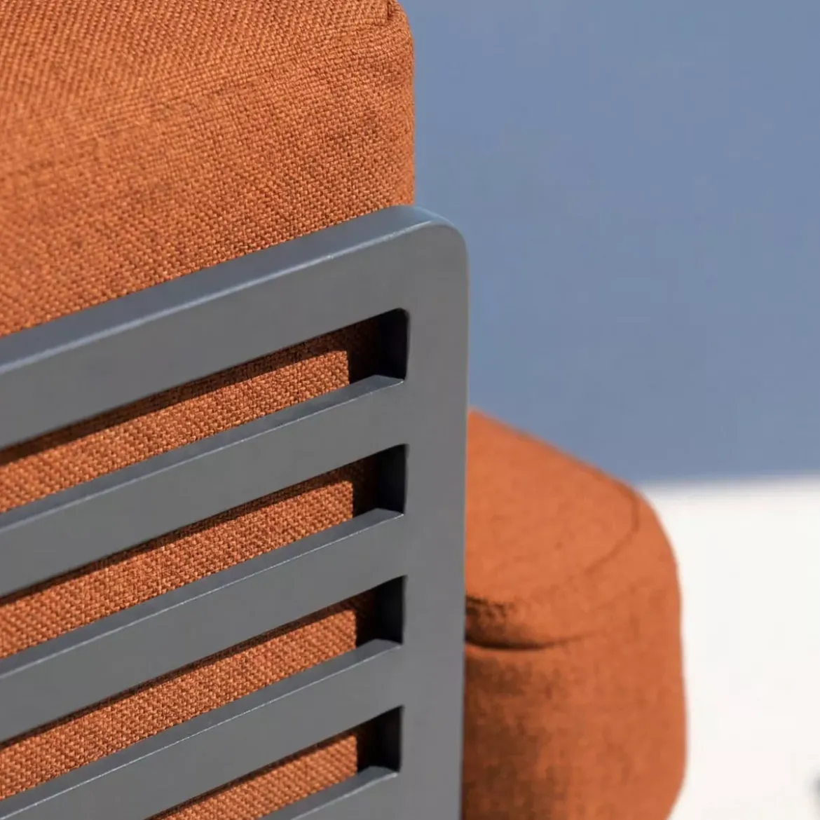 Divano da giardino in alluminio 2 posti Monte Carlo Grigio antracite e terracotta