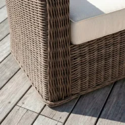 Divano da giardino in resina intrecciata 2 posti Calvi Seppia e beige