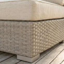 Divano da giardino in resina intrecciata 2 posti Palma Grigio e beige