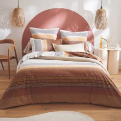 Federa cuscino a rullo cotone (L200 cm) Niagara Marrone Castagna