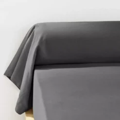 Federa cuscino a rullo flanella di cotone (L185 cm) Théa Grigio antracite