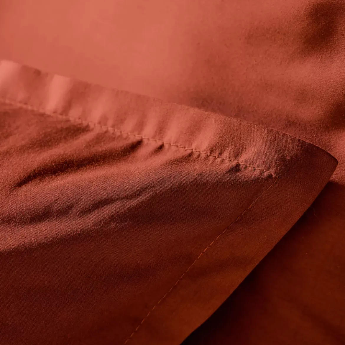 Federa cuscino a rullo percalle di cotone (L185 cm) Cali Terracotta