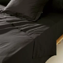 Federa cuscino a rullo percalle di cotone (L185 cm) Cali Nero