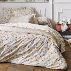 Federa cuscino a rullo percalle di cotone (L200 cm) Bel amour Giallo