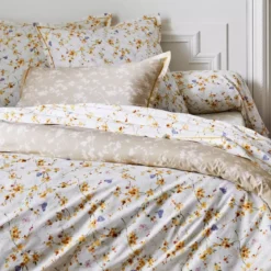 Federa cuscino a rullo percalle di cotone (L200 cm) Bel amour Giallo