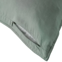 Federa cuscino letto quadrata in lyocell Tencel™ lavato (80 x 80 cm) Olivia Verde eucalipto