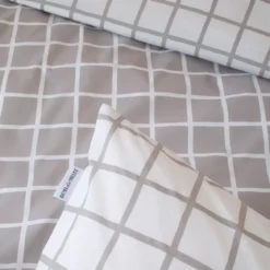 Federa cuscino letto quadrata in percalle di cotone (65 x 65 cm) Max Grigio