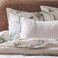 Federa cuscino letto quadrato in raso di cotone (65 x 65 cm) Viaggio Verde